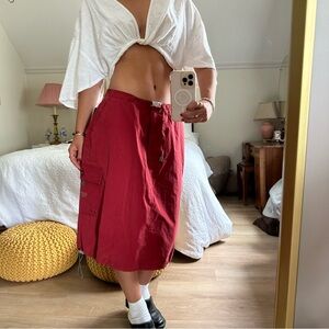 Red cargo skirt